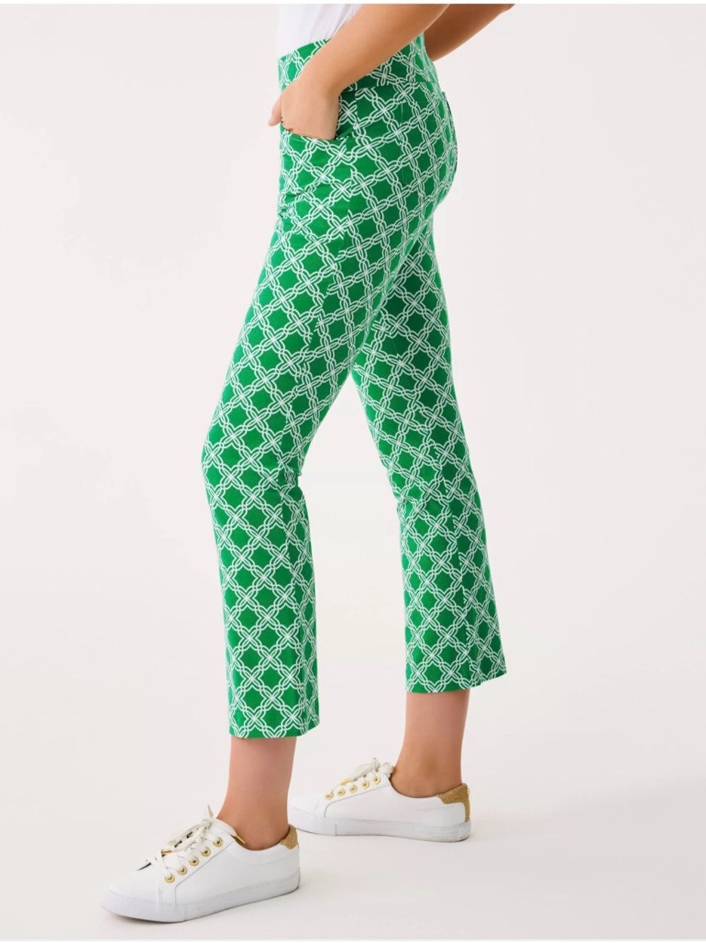 NWT Lilly Pulitzer 16 UPF 50+ Luxletic 28" Corso Kick Flare Pant “Bamboo Green”